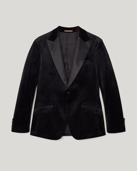 Velvet Black Tie Tuxedo, Black, hi-res